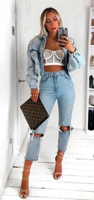 ideias de look com jaqueta jeans